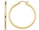 Large Hoop Earrings in 14K Yellow Gold 1 1/2 Inch (2.00 mm)